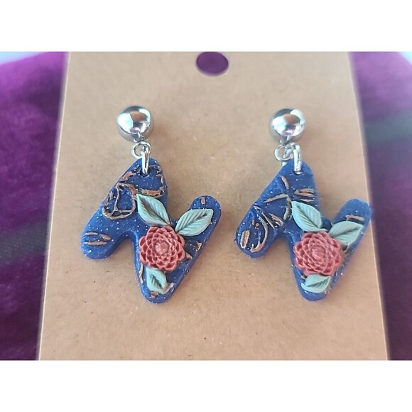 Polymer Clay Floral Dangling Earrings New - Picture 7 of 10